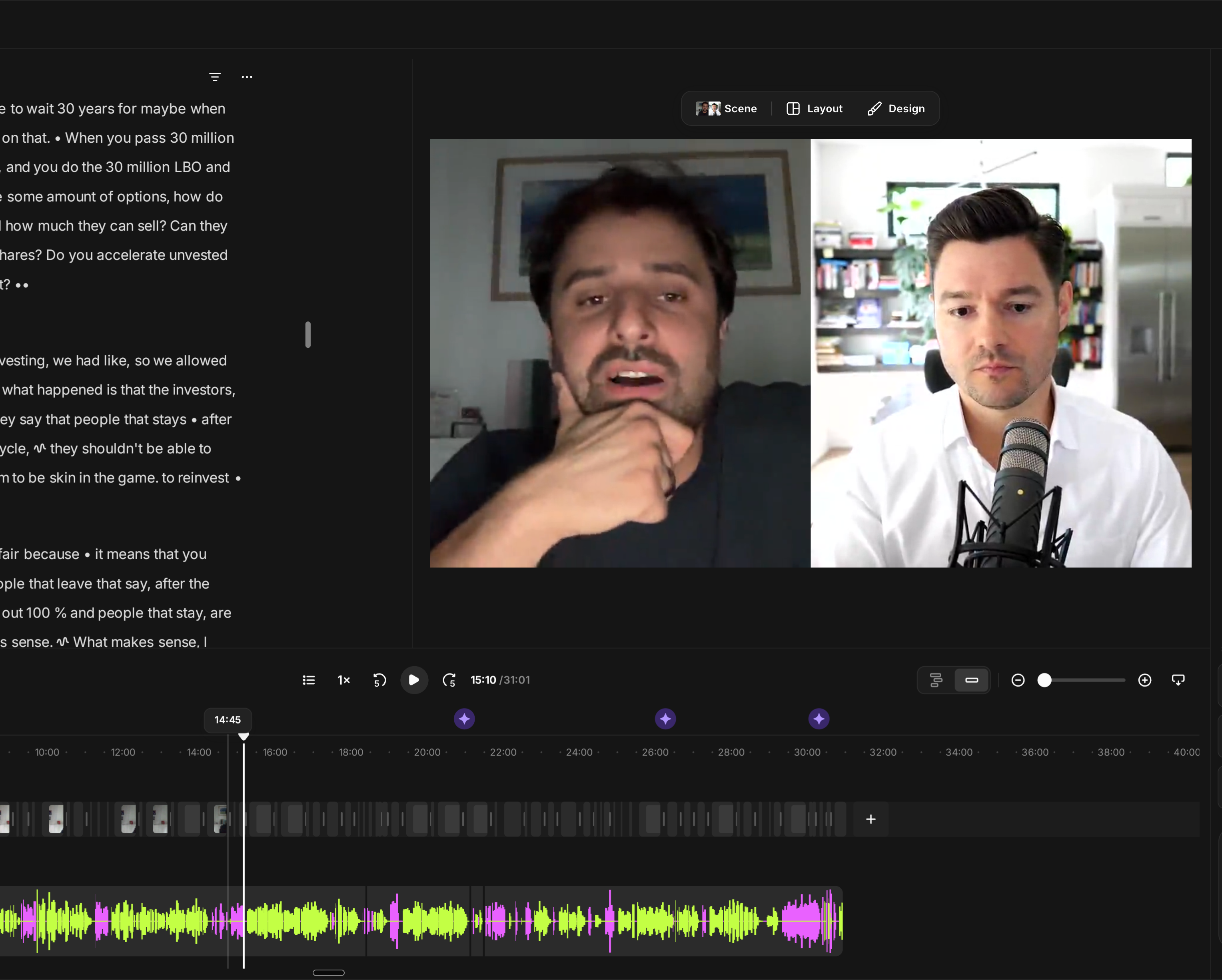 Screenshot from the live recording of the Fleet interview