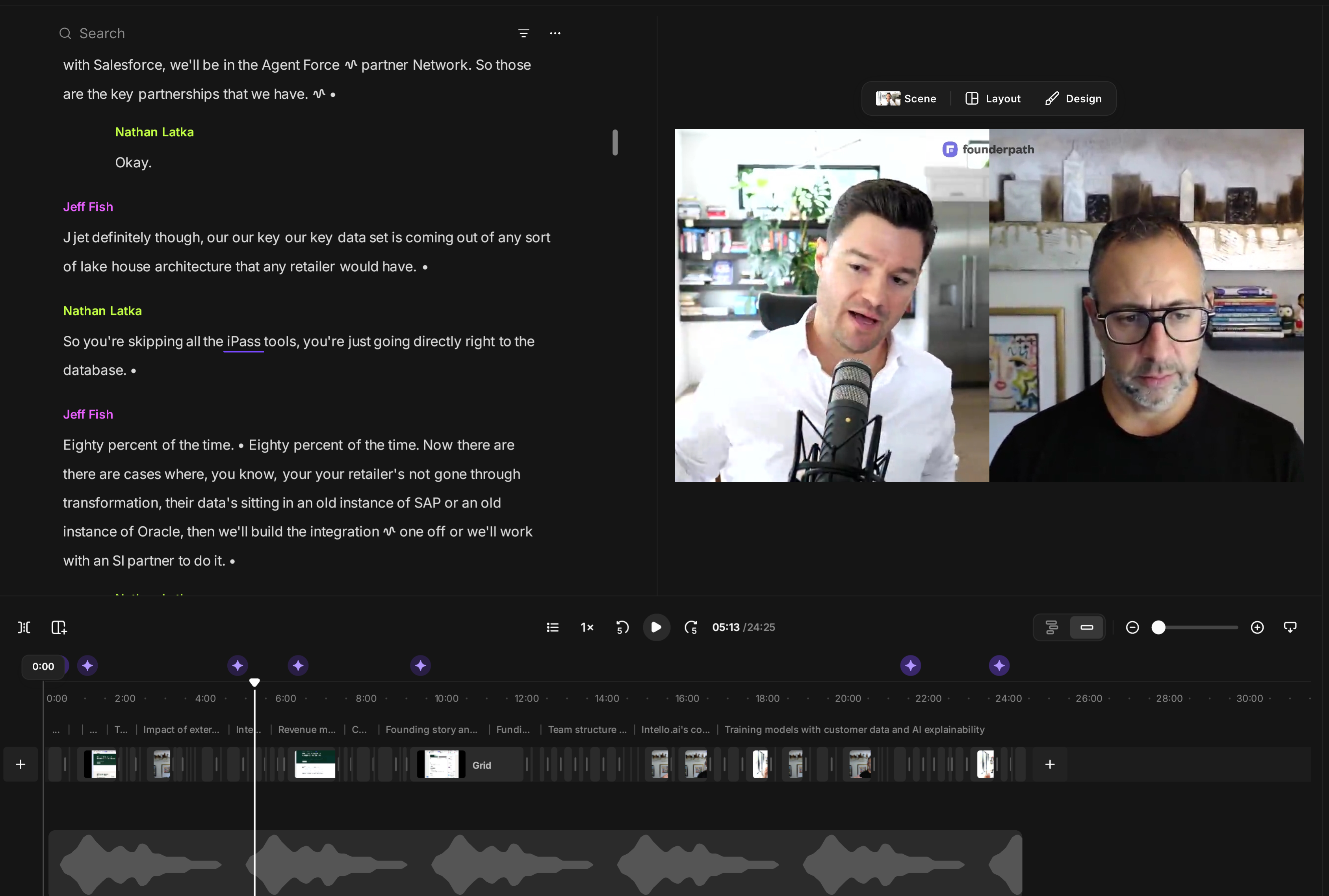 Screenshot from the live recording of the Intelo.ai interview